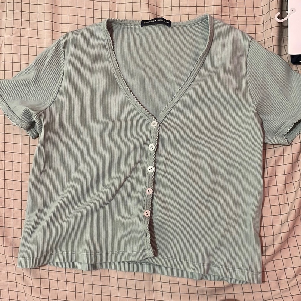 Brandy Melville green bottom up tee